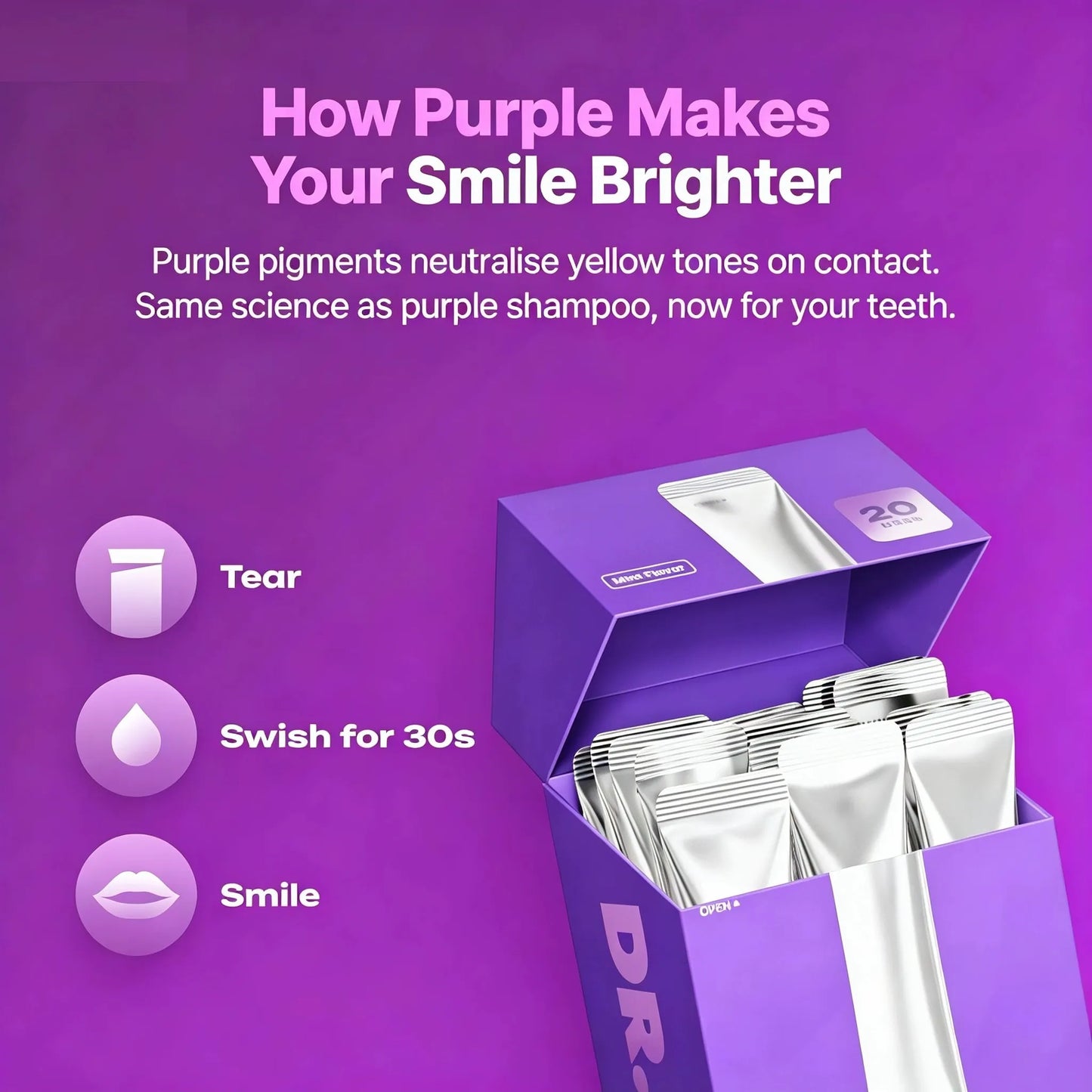 Purple Mouthwash Sachets 20 Pack