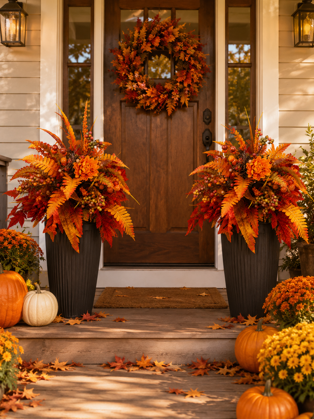 🍂Autumn Harvest Floral Garden Stake Arrangement!!!