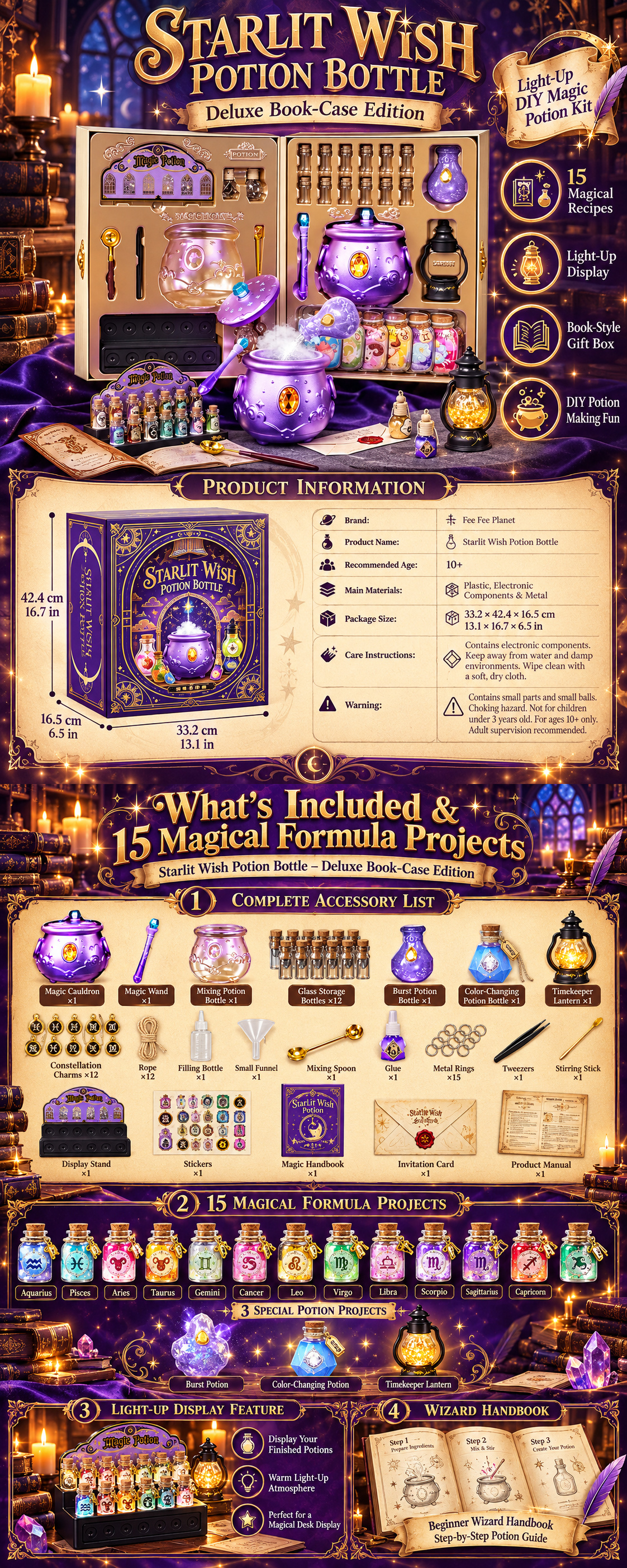 🔮✨ Starlit Wish Potion Lab – DIY Zodiac Magic Potion Making Kit