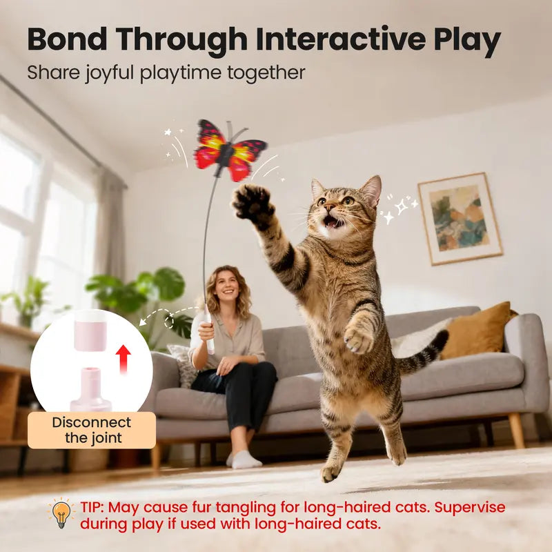 Butterfly Shape Spinning Cat Interactive Toy