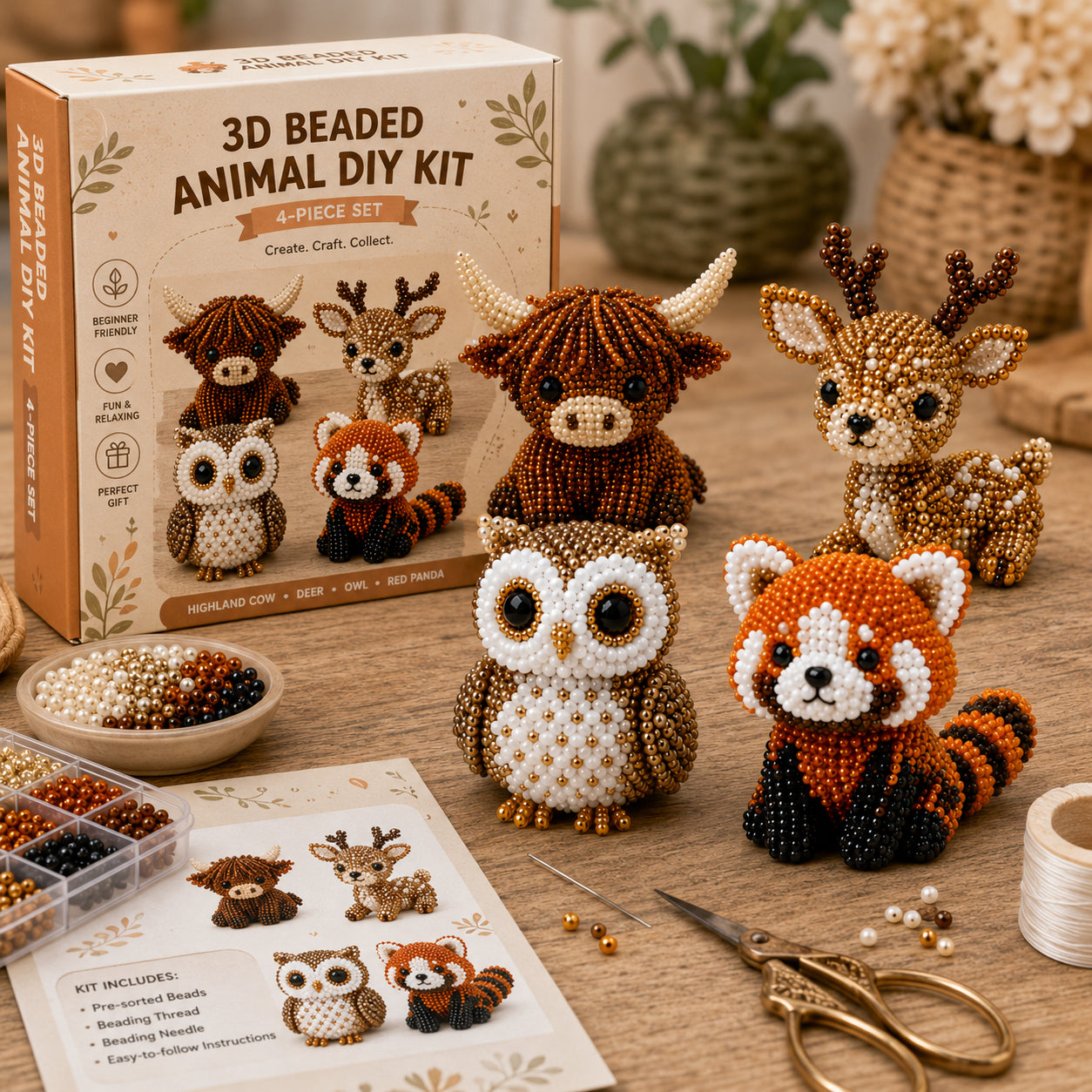 ⏰LAST DAY $20 OFF - 🧵✨ Tiny 3D Beaded Animal DIY Kit!!!