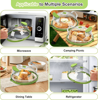 Microwave Splatter Cover with Water Steamer, 10 inch Clear Microwave Plate Cover for Food, Splatter Guard Microwave Lid for Microwave Oven