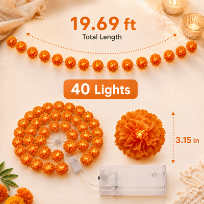 🌼 Chrysanthemum LED Lights for Halloween & Altars