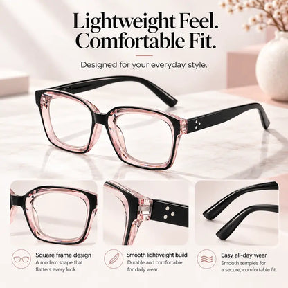 👓 Smart Progressive Reading Glasses – Photochromic Color-Changing Lenses with Blue Light Filtering for Men & Women
