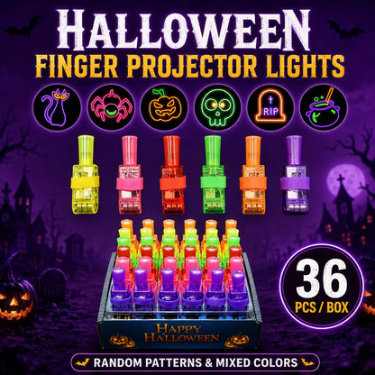 Halloween Finger Projector Rings – 36 PCS LED Light-Up Party Favors | Family Fun, Friend Gatherings & Trick-or-Treat