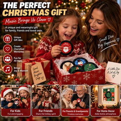 🎄🎵Christmas NFC Music Player – Turn Your Fridge Into a Holiday Jukebox. with 9 Vinyl Style Discs and USB C