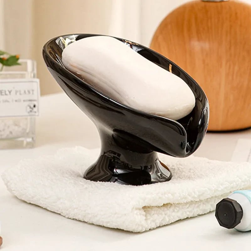 🎉 Ceramic Self-Draining Leaf Soap Dish