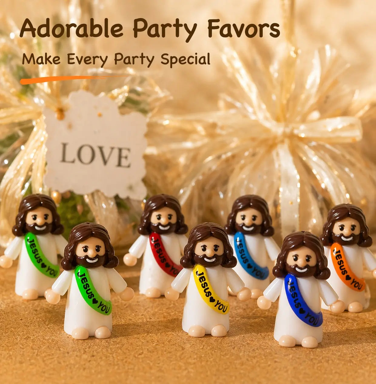 30 Pcs Colorful Mini Jesus Rubber Figurines