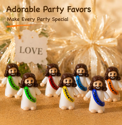 30 Pcs Colorful Mini Jesus Rubber Figurines