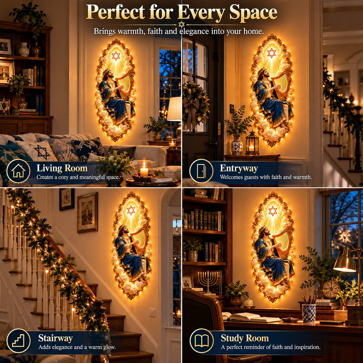 ✡️Last Day 49%Off💎Jewish Heritage Illuminated Wall Art – High Priest Inspired Design