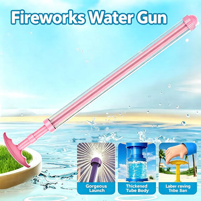 Expandable water gun, pink water gun, summer outdoor pool and beach water fight party toy