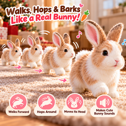 🐰🎄 Adorable Realistic Plush Bunny | Interactive Bunny Toy & Heartwarming Gift