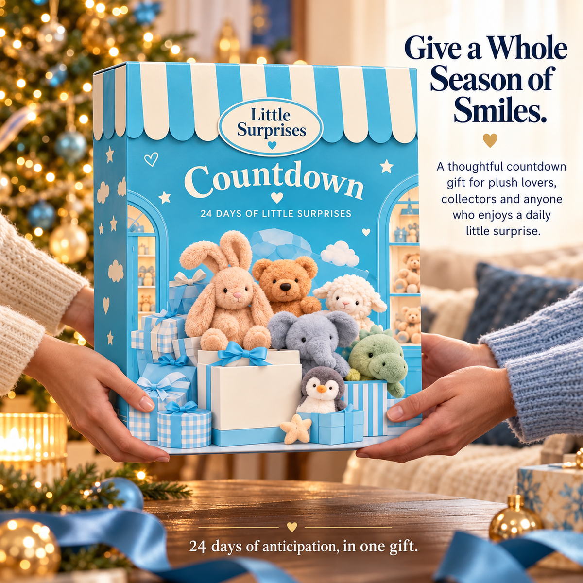 🎄 24-Day Plush Advent Calendar – 24 Cute Christmas Keychain Surprises 🎁