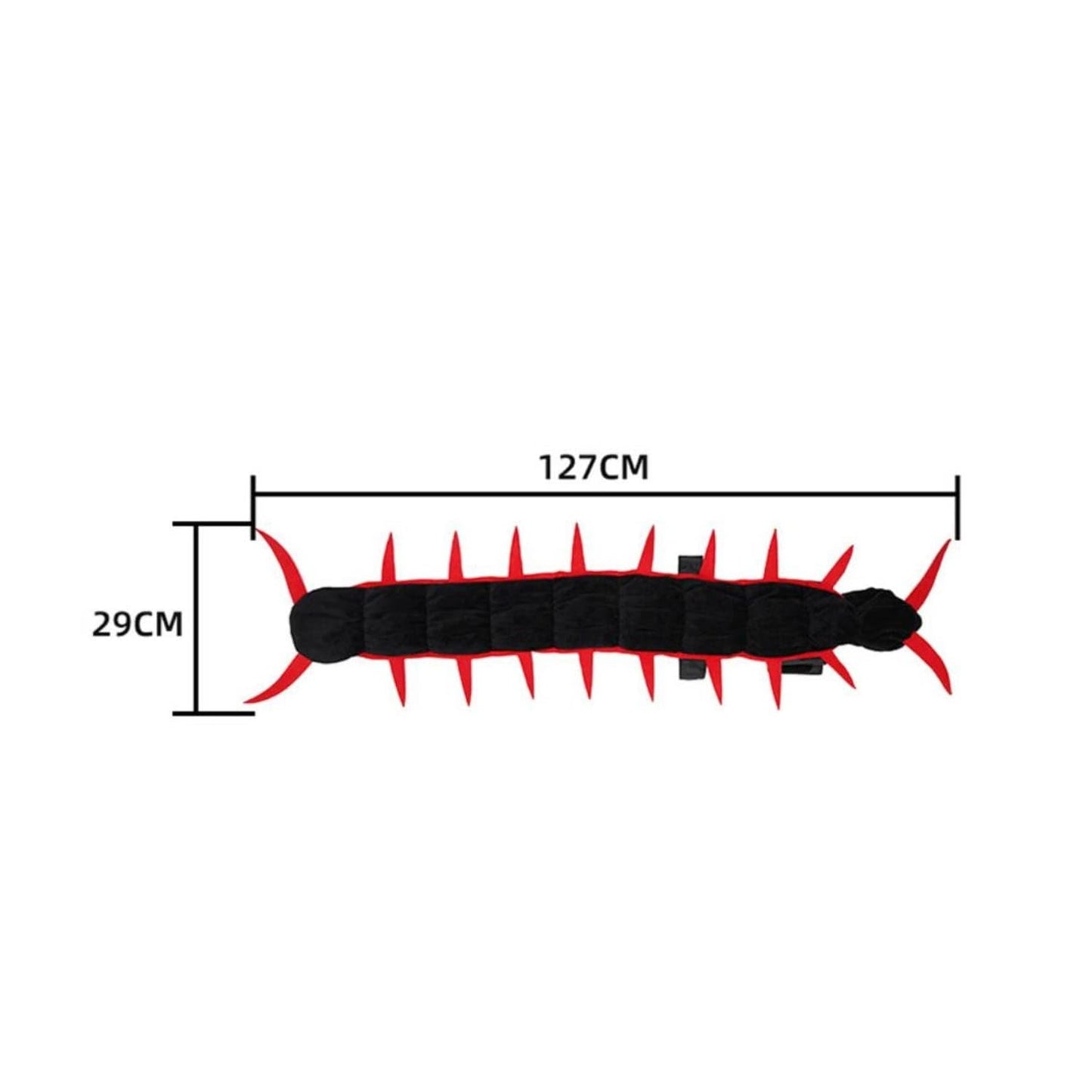 Polyester Centipede Cat Costume Red Trim Padded Cat Costume Quilted Devil Cape Cloak Black