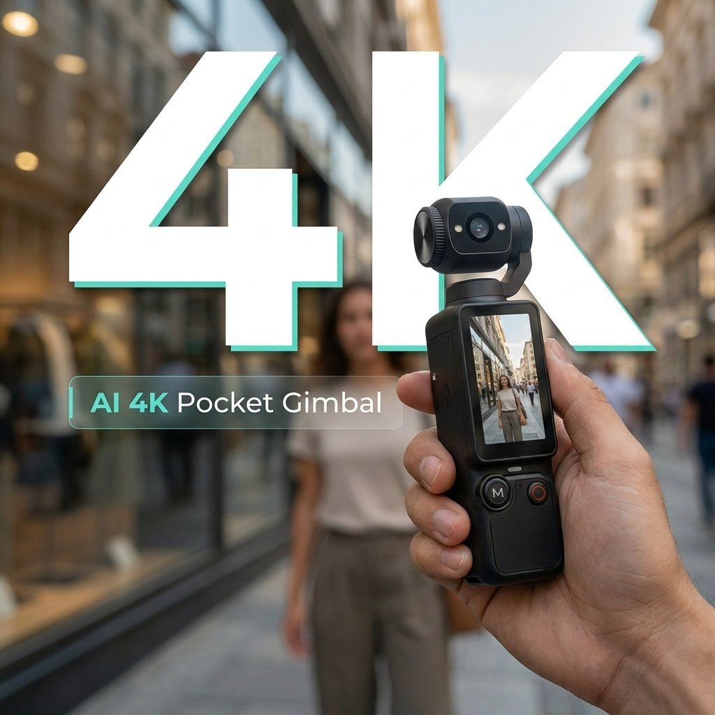 Xtra MuseTM Pro — 2.5K AI Pocket Camera with 180° Rotating Lens
