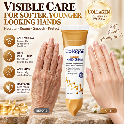 🧴Collagen Anti-Wrinkle Hand Cream – Daily Hydrating Repair for Dry, Cracked Hands & Heels