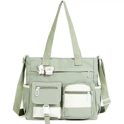 Canvas Tote Bag for Women, Multi Pocket Crossbody Shoulder Bag