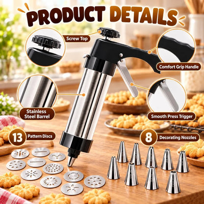 🔥HOT SALE 50% OFF🍪Stainless Steel Cookie Press & Decorating Kit