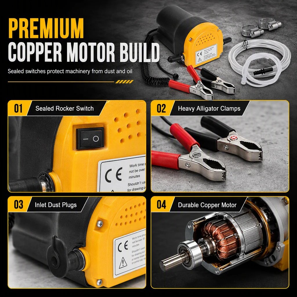 💯 📢📢40% OFF !! ⏰12V 24V Portable Electric Self Priming Transfer Pump Micro Diesel Oil Extractor for Cars