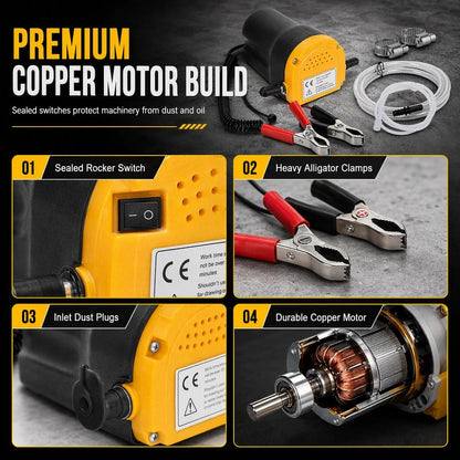 💯 📢📢40% OFF !! ⏰12V 24V Portable Electric Self Priming Transfer Pump Micro Diesel Oil Extractor for Cars