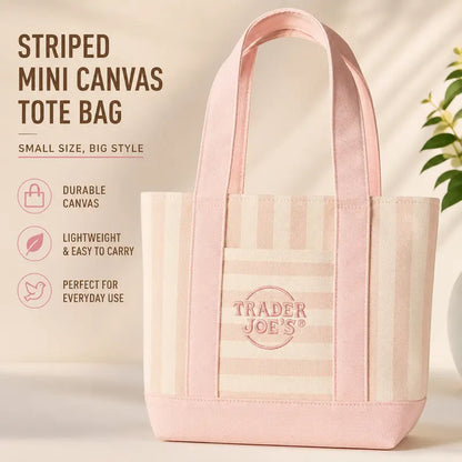 Mini Pastel Striped Canvas Tote Bag