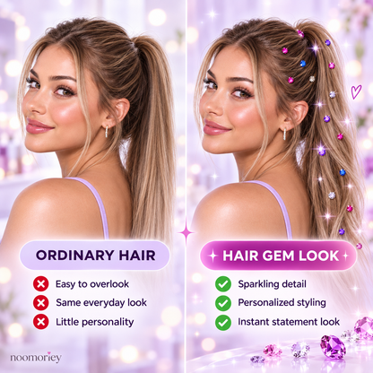 ✨ Instant Sparkle Hair Gem Styling Set – Easy Multicolor Hair Gems for Parties, Festivals & Everyday Looks