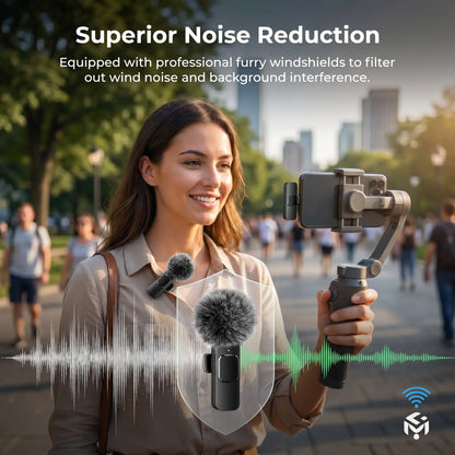 Hitozon Wireless Microphone for iPhone & Android - Lavalier, Noise Reduction