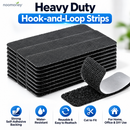 🔗 Heavy-Duty Self-Adhesive Hook & Loop Strips – Reusable, Water-Resistant & Cut-to-Fit