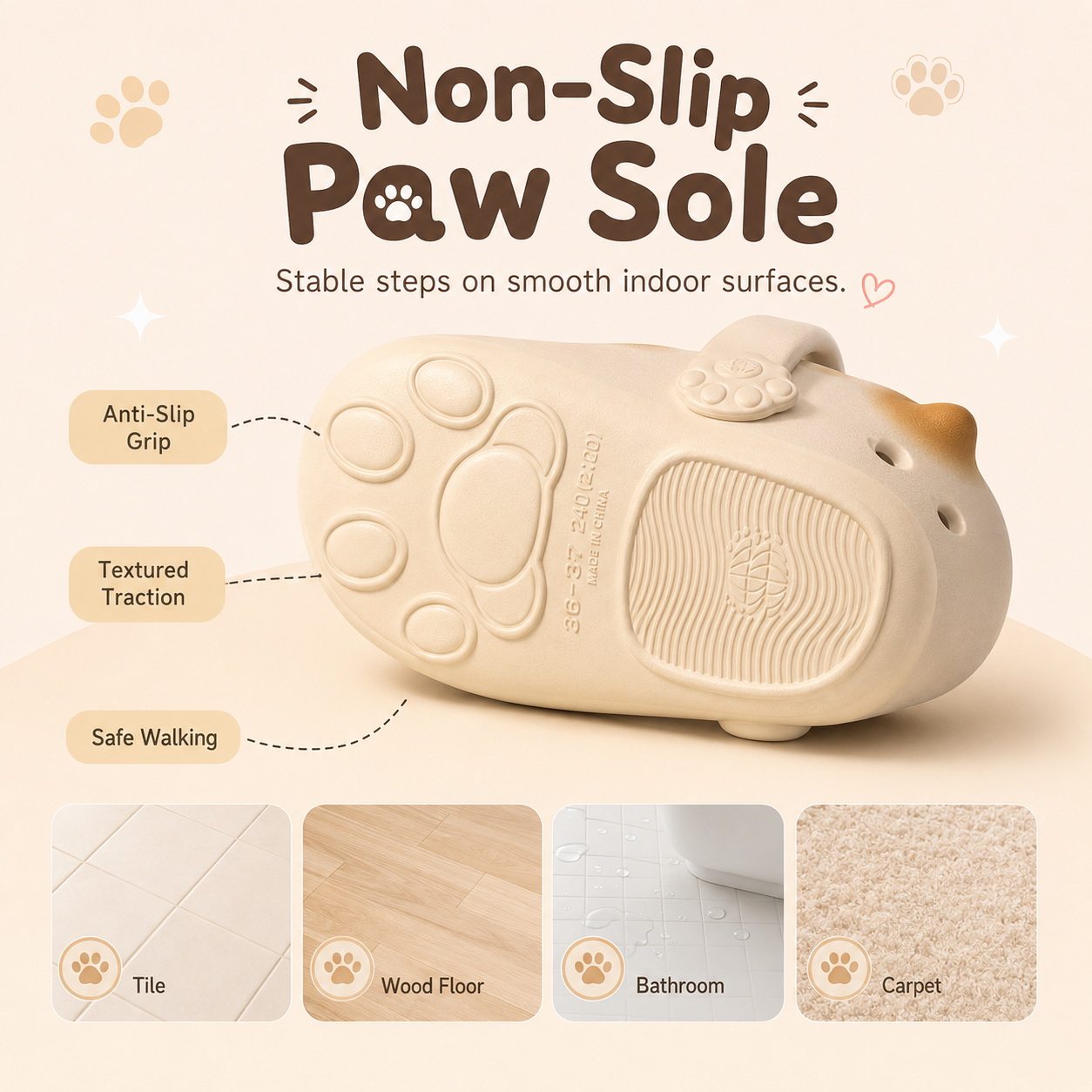 🐾 Cat Paw Slippers for Men & Women