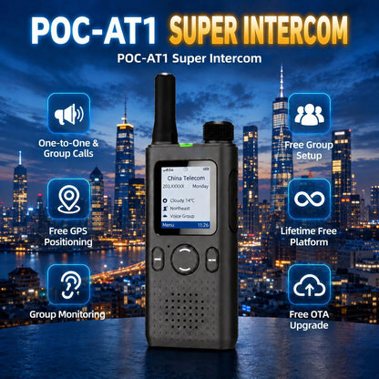 📻 AT1 4G LTE PoC Walkie Talkie by BAOFENG – Lifetime Free No Monthly Fees, 5000-Mile Long Range Two-Way Radio with App Control & Encrypted Group Chat for Family & Outdoor Adventures