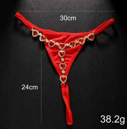 Women's Sexy Rhinestone Mesh Thong
