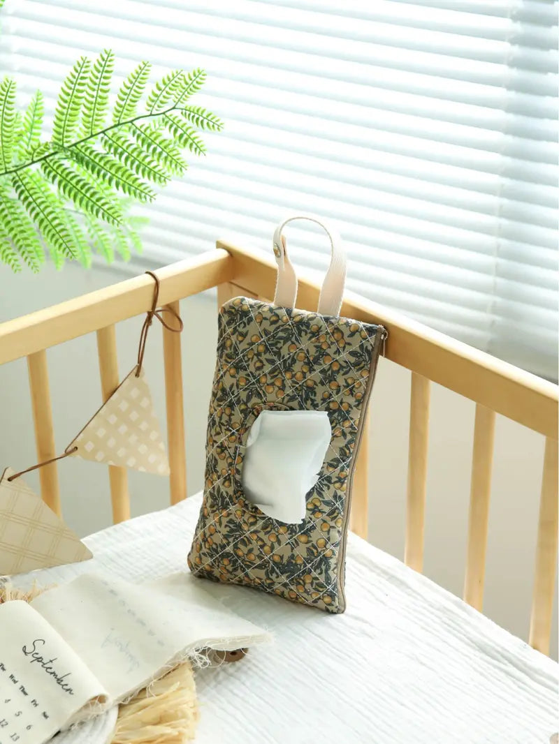Hangable Floral Wet Wipes Bag with Strap