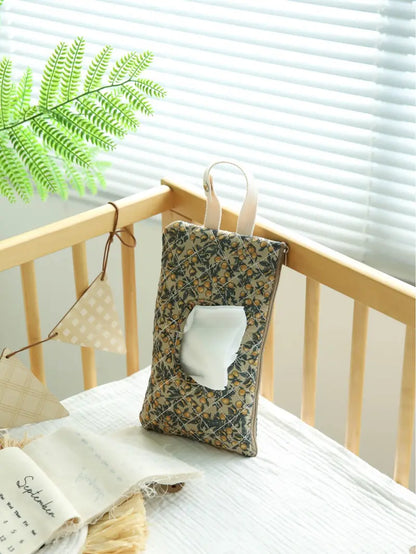 Hangable Floral Wet Wipes Bag with Strap