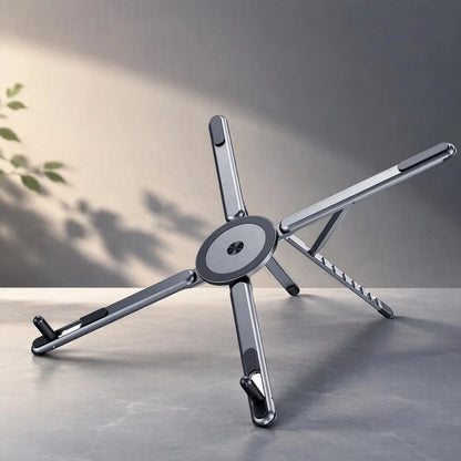 📱💻 2-in-1 Magnetic Phone & Laptop Stand – Foldable Aluminum Alloy Desk Mount ✨