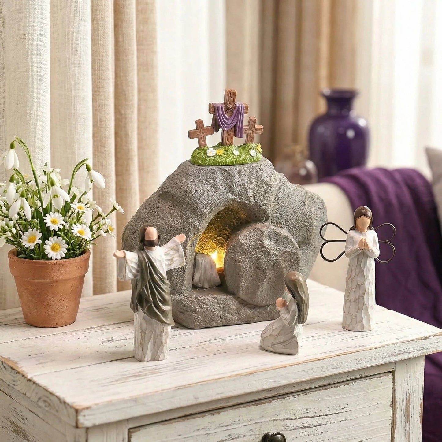 Resurrection Light Empty Tomb Easter Scene