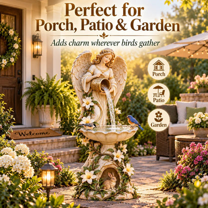 ☀️ Solar Angel Starlight Bird Waterer™🪽 – Lighted Garden Birdbath & Outdoor Decor