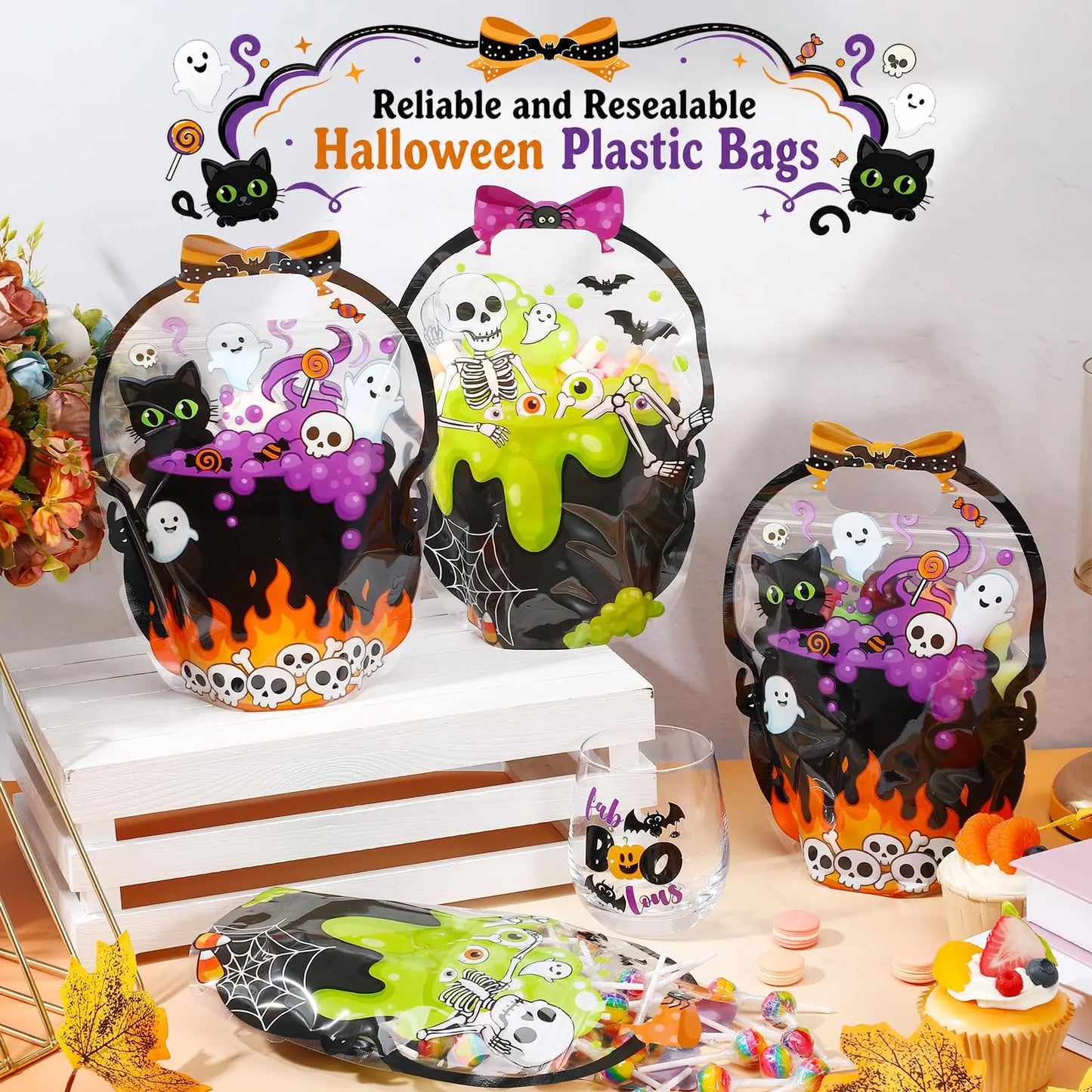 👻 Halloween Goodie Bags – Spooky Trick or Treat Candy Bags for Kids, Parties & Classroom