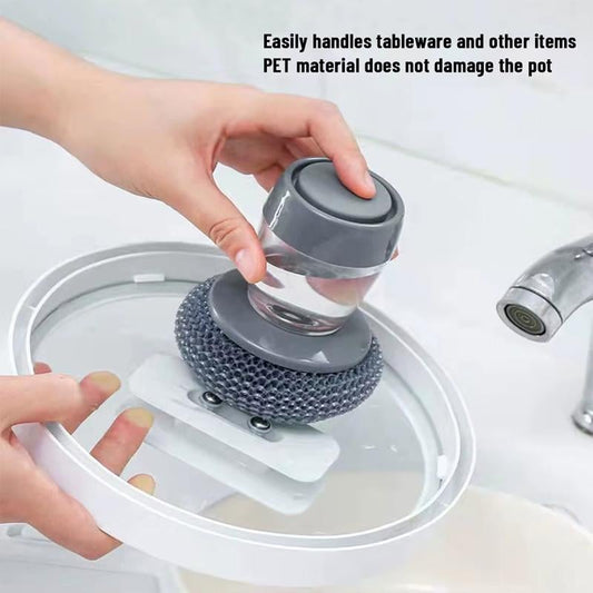 🏆Flash Sale⚡ 50K+ SOLD! 🧽 Comfort Grip Soap Dispensing Kitchen Scrub