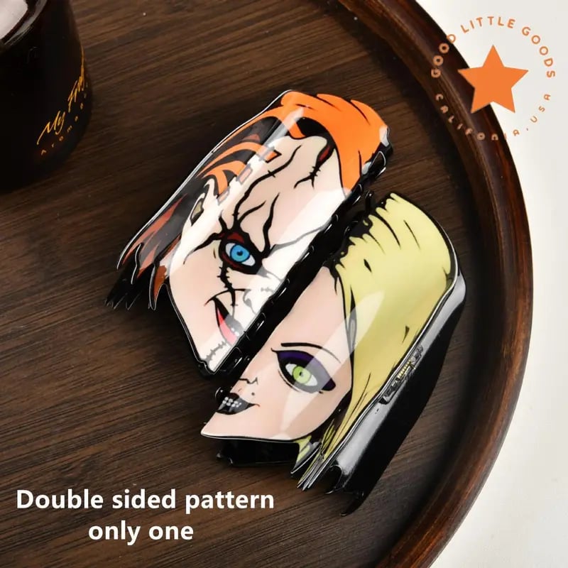 🎁Last Day Promotion 49% OFF🔥 Fun Horror Character Double-Sided Plastic Claw Hair Clips