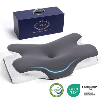 ❄️💤Cooling Memory Neck Pillow, Adjustable Ergonomic Memory Foam Neck Pillows, Cervical Support