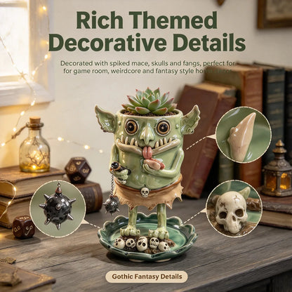 🤣🪴The Goblin Pot — Handmade Ceramic Monster Planter That Gives Your Plants a Face