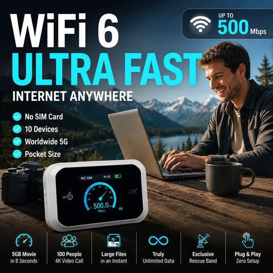 Mobile Hotspot – Portable WiFi, full coverage anywhere. No contract, no setup. Stay connected on the go!