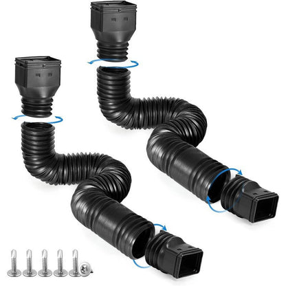 🌧️ Universal Flexible Gutter Downspout Extension Set (2-Pack) – 1.5M Foundation Protection 🏡