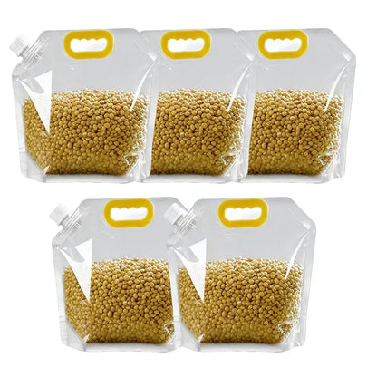 ✨Hot Sale 49%OFF🏠5-Pack Reusable Food Resealable Bags—Leak Proof Design To Prevent Liquid Spills.