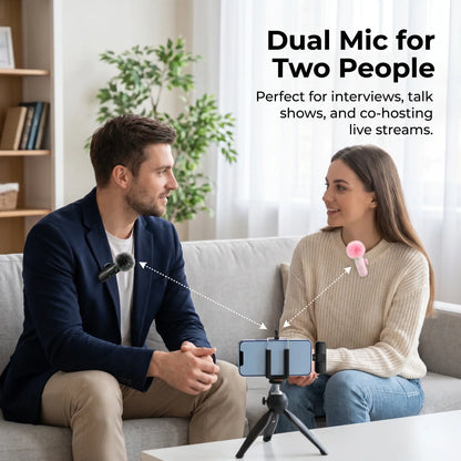 Hitozon Wireless Microphone for iPhone & Android - Lavalier, Noise Reduction