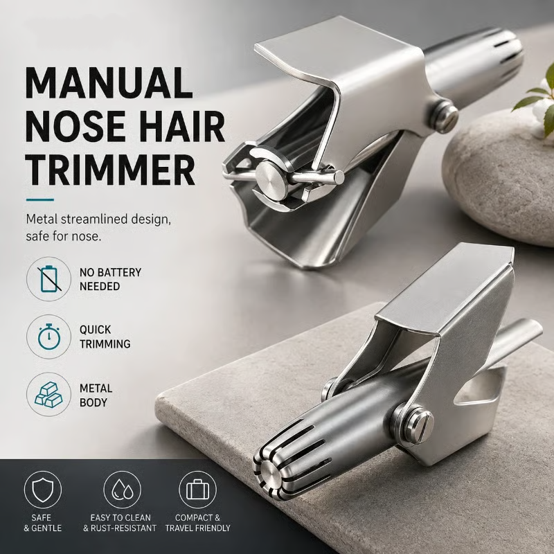 💥Buy 1 get 1 free 🔥Manual Nose Hair Trimmer – Stainless Steel 360° Trimmer, Waterproof & No Battery Required
