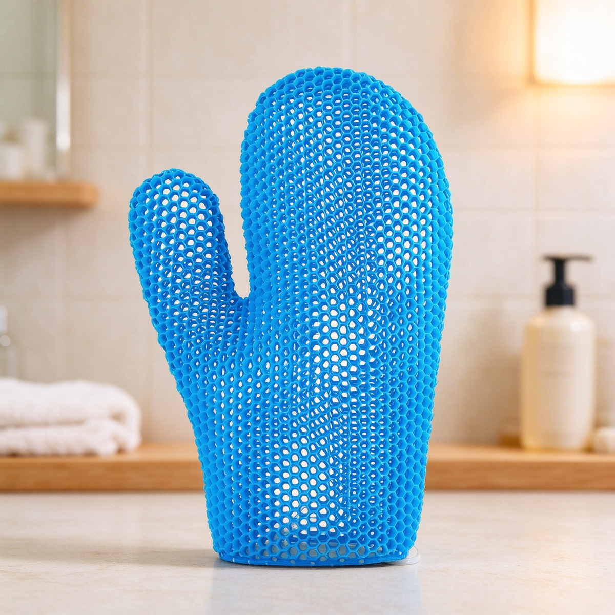 Honeycomb mesh shower scrub gloves