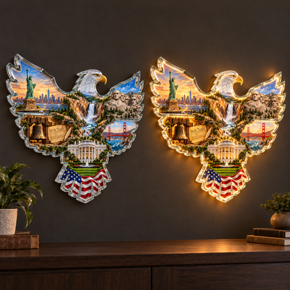 🦅🇺🇸 American Heritage™ Lighted Eagle Wall Art ✨