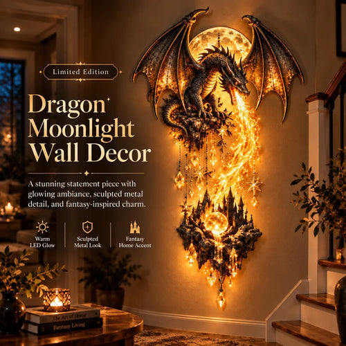 🎉  49% OFF – 🐉 Dragonfire Moonlight Wall Lamp | Enchanted Fantasy Castle Decor 🌙