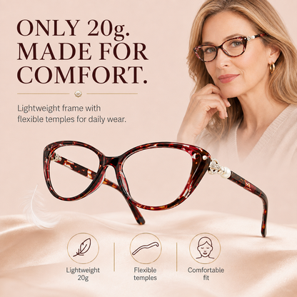 CAT EYE WITH PEARL HINGE PROGRESSIVE MULTIFOCAL READING GLASSES